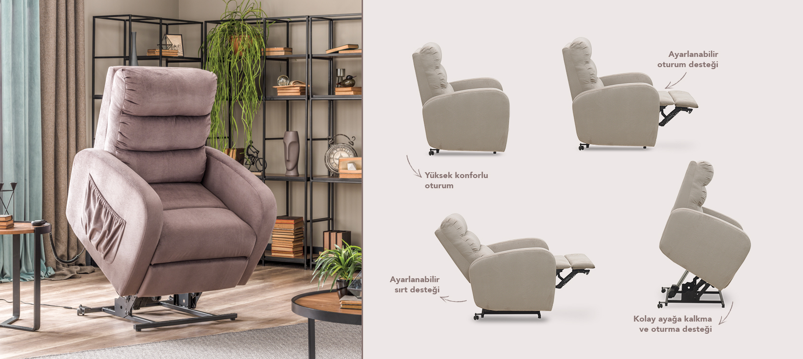 ENRIC High quality, comfortable, functional... Enric Single Recliner - Lift Mechanism