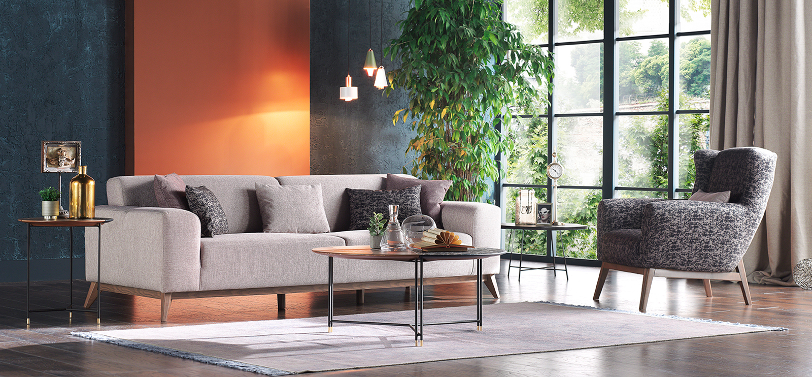 NETHA  Contemporary Comfort ... Netha Sofa Set
