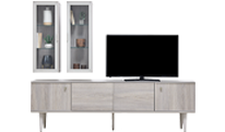 TV Stand Top Cabinet With Glass Doors