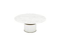 Center Coffee Table White Marble Patterned