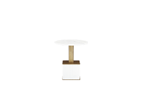 Side Table White Marble Patterned