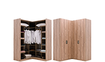 Accordion corner wardrobe